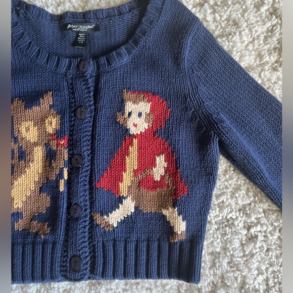 RARE BETSEY JOHNSON LITTLE RED RIDING HOOD CARDIGAN SWEATER SIZE LARGE - Picture 3 of 10